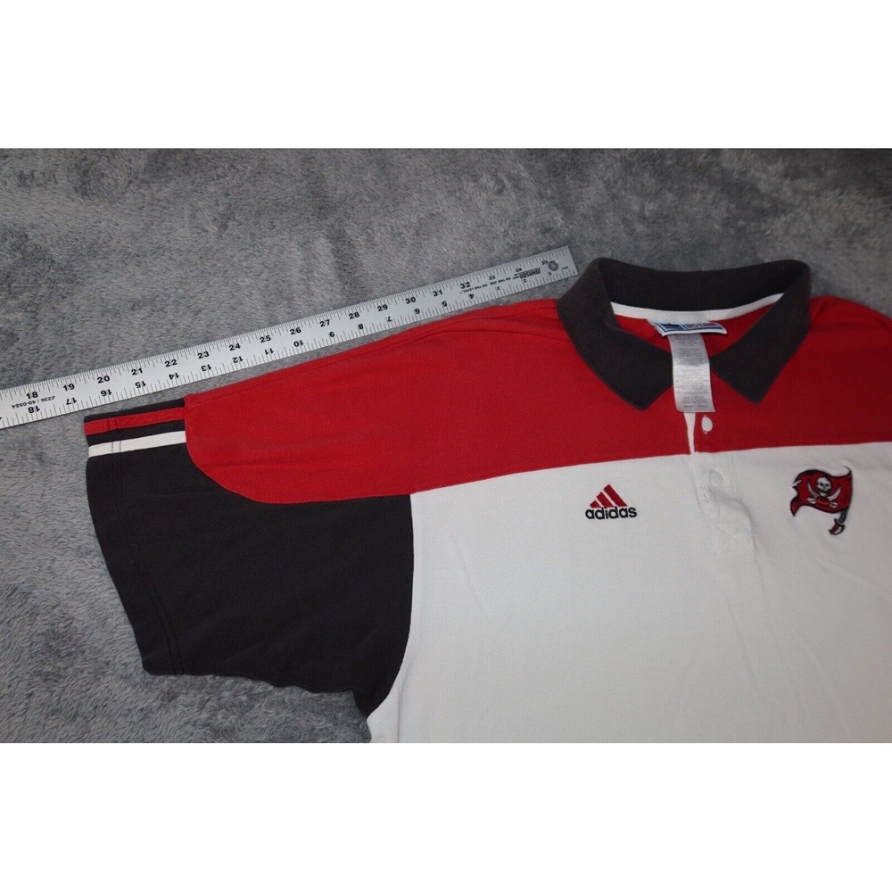 VTG 90s Buccaneers Adidas NFL Pro Line Authentic Men's SZ XL Short Sleeve Polo - Picture 6 of 16